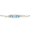 thumbnail image 2 of Gem Stone King 925 Sterling Silver and 10K Yellow Gold White Lab Grown Diamond Tennis Bracelet for Women (1.82 Cttw, Gemstone April Birthstone, Fully Adjustable up to 9 inch), 2 of 4