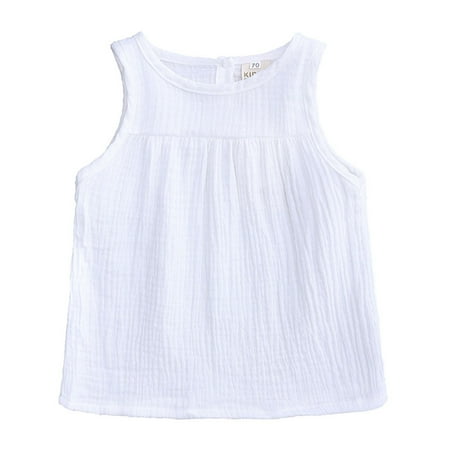 

Unisex Child Clothing Cotton Tops Solid Color Sleeveless Vest Baby Tops Toddler Summer Cool Fashion Play