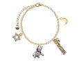 thumbnail image 2 of Delight Jewelry Silvertone Elephant Goldtone Dream Big Charm Bracelet, 7.5+2" Extender, 2 of 4