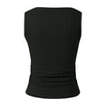thumbnail image 5 of QHFBli Women's Square Neck Ribbed Ruched Tank Tops Summer Casual Sleeveless Slim Fit Ribbed Knit Tops, 5 of 5