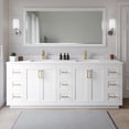 thumbnail image 2 of Wyndham Collection Miranda 84" Wood Double Bathroom Vanity in White/Brushed Gold, 2 of 6