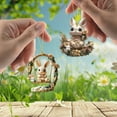thumbnail image 4 of LHNFT Rabbit 2D Easter Hanging Ornament, Bunny Play on a Swing on The Tree Decor, Hanging Easter Decorations for Home, Car Rear View Mirror Accessories, Easter Gifts for Women, 4 of 5