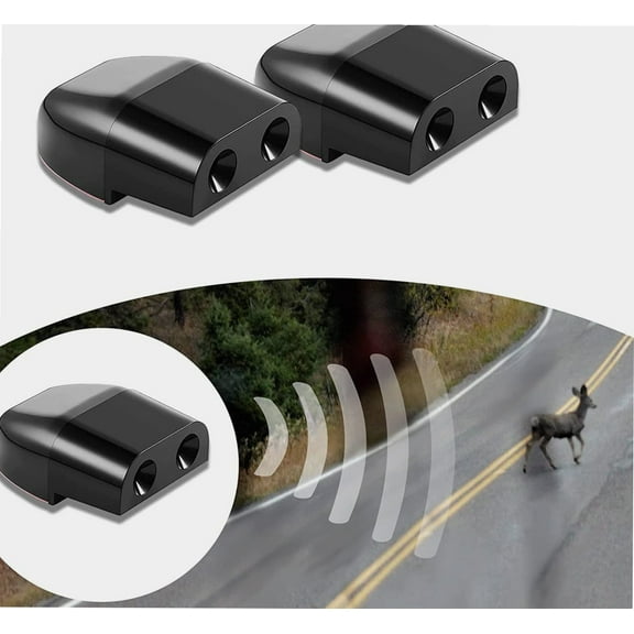 2 Pack Deer Whistles, Animal Warning Devices for Car with Rubber Pads, Deer Repellent Devices Animal Alert, Deer Whistles Warning Device for Car and Trucks Motocycles
