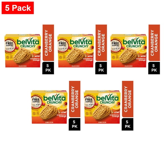Nabisco belVita Cranberry Orange Breakfast Bars Biscuits 5 ct - 5 Pack