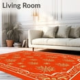 thumbnail image 2 of ODIKA 4'x6' Machine Washable Non-Slip Area Rug, Snow Covered Branches with Subtle Gold Filigree and Sapphire Touches High Traffic Rug with Pad, Red, 625000, 2 of 8