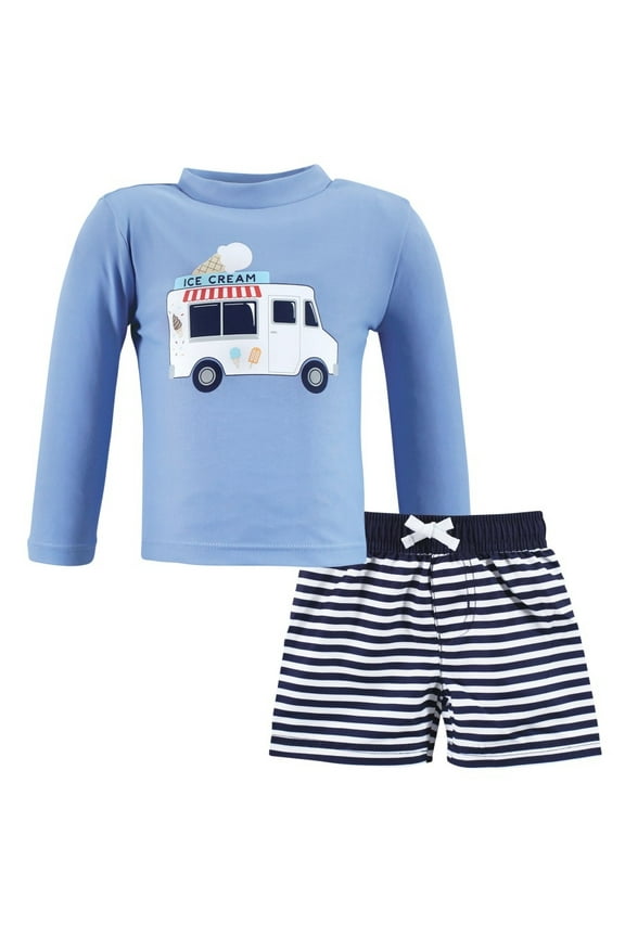 Boys Swim Rashguard Set, Ice Cream Truck, 3-6 Months