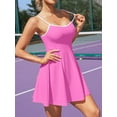 thumbnail image 3 of Charmo V Neck Tennis Dress for Womens Backless Workout Golf Dress with Shorts, 3 of 8