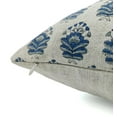 thumbnail image 3 of Fabdivine Thick Linen Hand Block Print Decorative Throw Pillow Cover , 14"X14", Navy Blue, 3 of 7