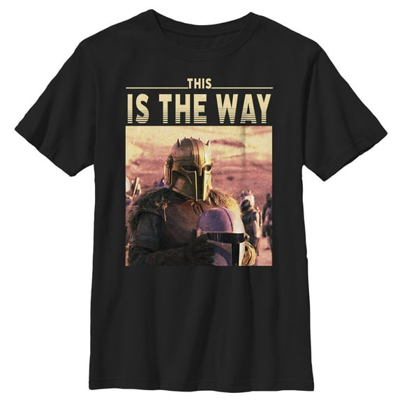 Boy's Star Wars: The Mandalorian The Armorer Time for a Fight  Graphic Tee Black Large