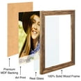 thumbnail image 5 of 11x14 Solid Wood Picture Frame with Glass - Rustic Natural Wooden Photo Frames Wide Moulding for Wall Mounting, 5 of 7