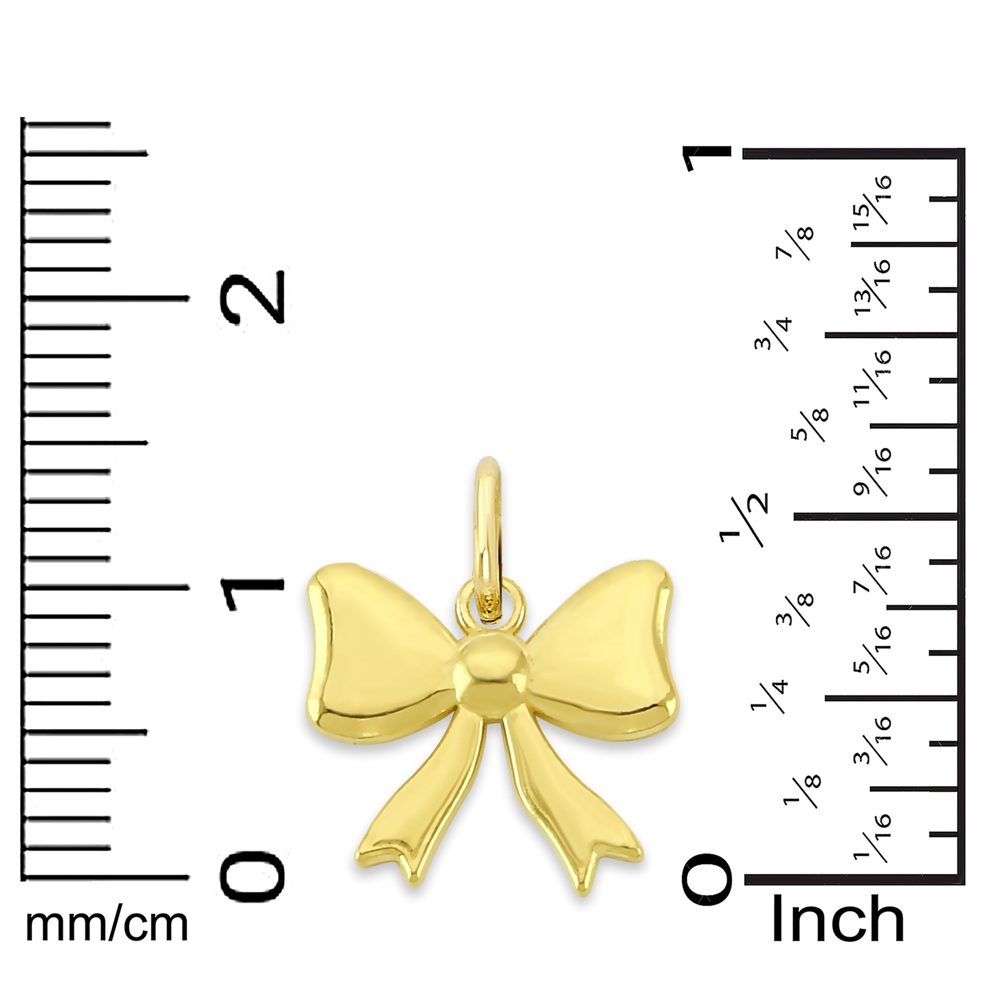 Golden Fire Solid 10K Gold Bow Charm - Classic Gift for Women