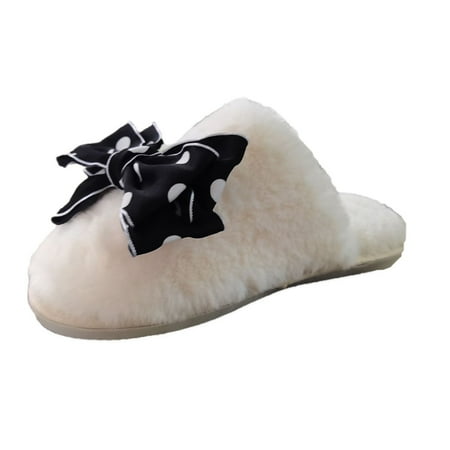 

KI-8jcuD Bunyy Slippers Ladies Fashion Polka Fot Bow Knot Plush Warm Closed Toe Flat Cotton Slippers Ballet Slippers Women S Women Slippers 8 Women Slippers Slippers For Women Cute Slippers With Gri