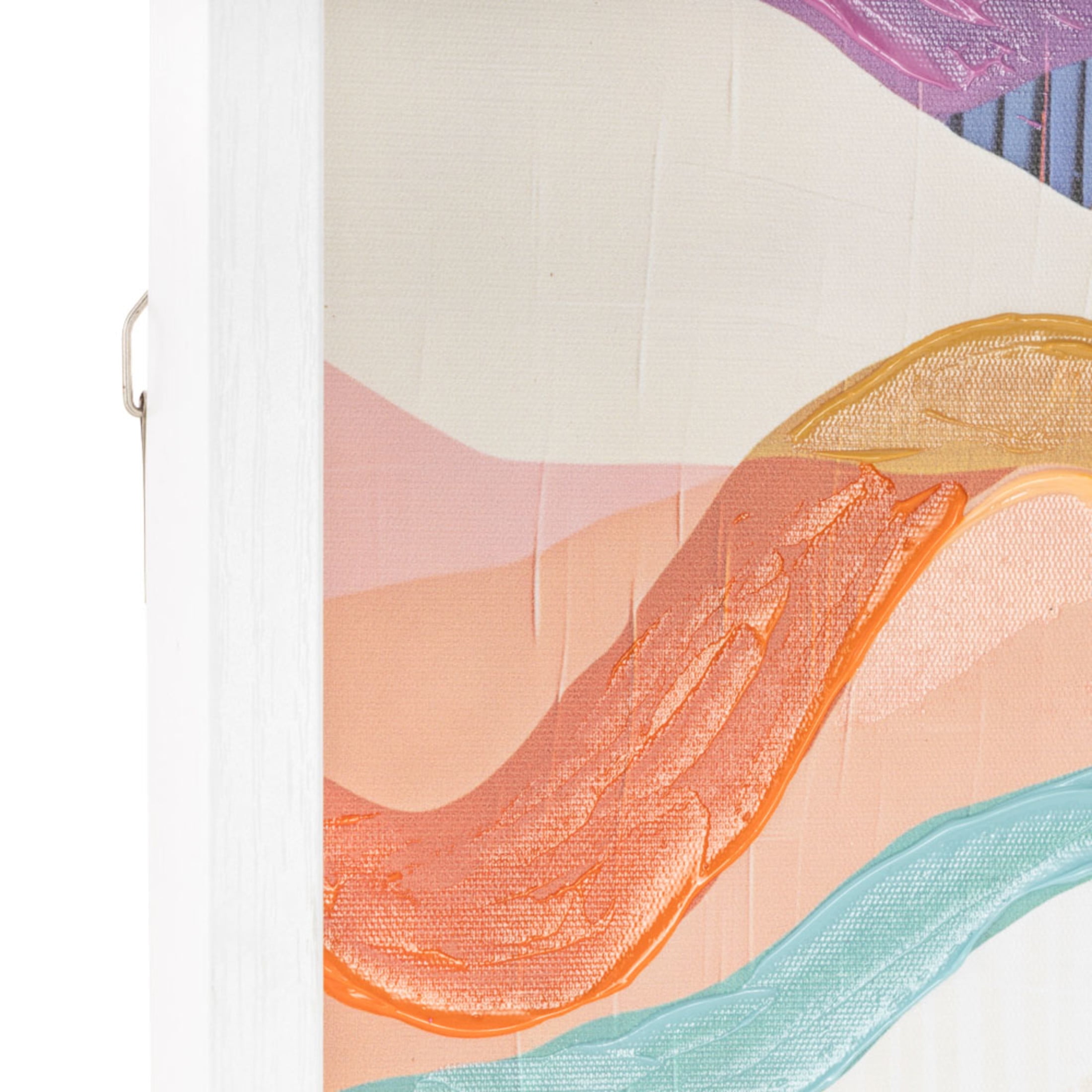 11" x 14" Wavy Abstract Framed Wall Art with White Frame, by DecMode