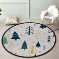 thumbnail image 2 of GZHJMY Kids Round Nursery Area Rug 5 ft Winter Forest Christmas Trees Washable Non-Slip Small Round Area Rug Throw Soft Cute Nursery Rug Non-Shed Lightweight Bathroom Rug for Dorm Carpet Runner, 2 of 6