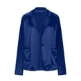 thumbnail image 4 of Dasayo Blue Women Blazer Dressy Velvet Fitted Office Suit Blazer Women Coats XL, 4 of 9