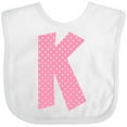 thumbnail image 3 of Inktastic Pink and White Polka Dots Letter K Boys or Girls Baby Bib, 3 of 4