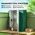 thumbnail image 4 of Outsunny Garden Shed, Metal Tool Shed w/ Sloped Roof, Lockable Door, Green, 4 of 10