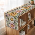 thumbnail image 6 of Table Runners 70 Inches Long Dress Scarves, Vintage Daisy Floral Farmhouse Coffee/Dining/Kitchen Table Decor, Holiday Table Runner, Spring Flowers Botanical Leaves Checkered Wooden 13x70 Inch, 6 of 9