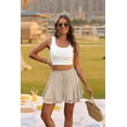 thumbnail image 6 of NICELF Flowy Shorts for Women Boho Ruffle Tiered Womens Skorts Summer Casual High Waist Mini Skirt Double-Layer Floral Skort, Apricot, 6 of 6