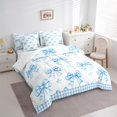 thumbnail image 3 of Castle Fairy Cute Bow-Tie 7-Piece Bedding Comforter Set for Children Girls,Stars Print King Bedding Sets,Geometric Grid Plaid Ultra Soft Bed Sheets,Lightweight Room Decor, 3 of 8
