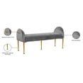 thumbnail image 5 of Maklaine Contemporary 20"H Velvet Bench in Gray, 5 of 6