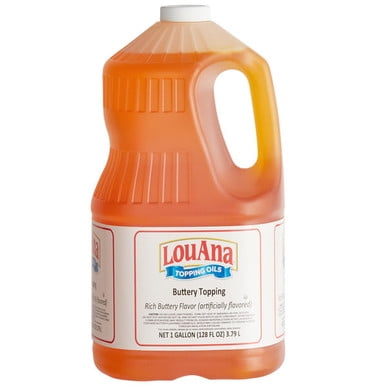 LouAna Garniture Aromatisée au Beurre 1 Gallon / 7,8 Lb – Garniture en Vrac pour Maïs Soufflé de Cinéma, Arrosage Beurré et Beurre Liquide Non Laitier pour Concessions