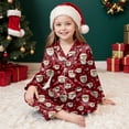 thumbnail image 4 of Gubotare Kids Christmas Pajamas Toddler Kids Little Girls Christmas Satin Silk Pajamas Girl Long Sleeve Button Down Sleepwear Christmas Pjs Set 3T 4T (Red,3-4 Years), 4 of 6