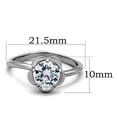thumbnail image 2 of Women's Stainless Steel Engagement Ring with AAA Grade CZ in Clear - Size 9, 2 of 5