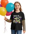thumbnail image 5 of KKBOTIVE Unisex Kids Carnival Striped Long Sleeve Shirt Mardi Gras Crew Neck Tops Pullover for Boys Girls Festive Fashion Clothes, Black Size: 2-3 Years, 5 of 6