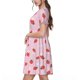 thumbnail image 2 of Disketp Strawberry Floral para Vestido de Manga Corta para Mujeres, Vestidos de Verano para Mujeres, Casual y Holgado para la Playa, 2 of 6