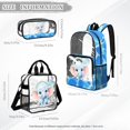 thumbnail image 4 of Kuiaobaty Cute Elephant Print Clear Backpack and Lunch Bag Set for Boys Clear Backpack and Pencil Case with Zipper Heavy Duty School Bag with Lunch Box for School, Blue, 4 of 5