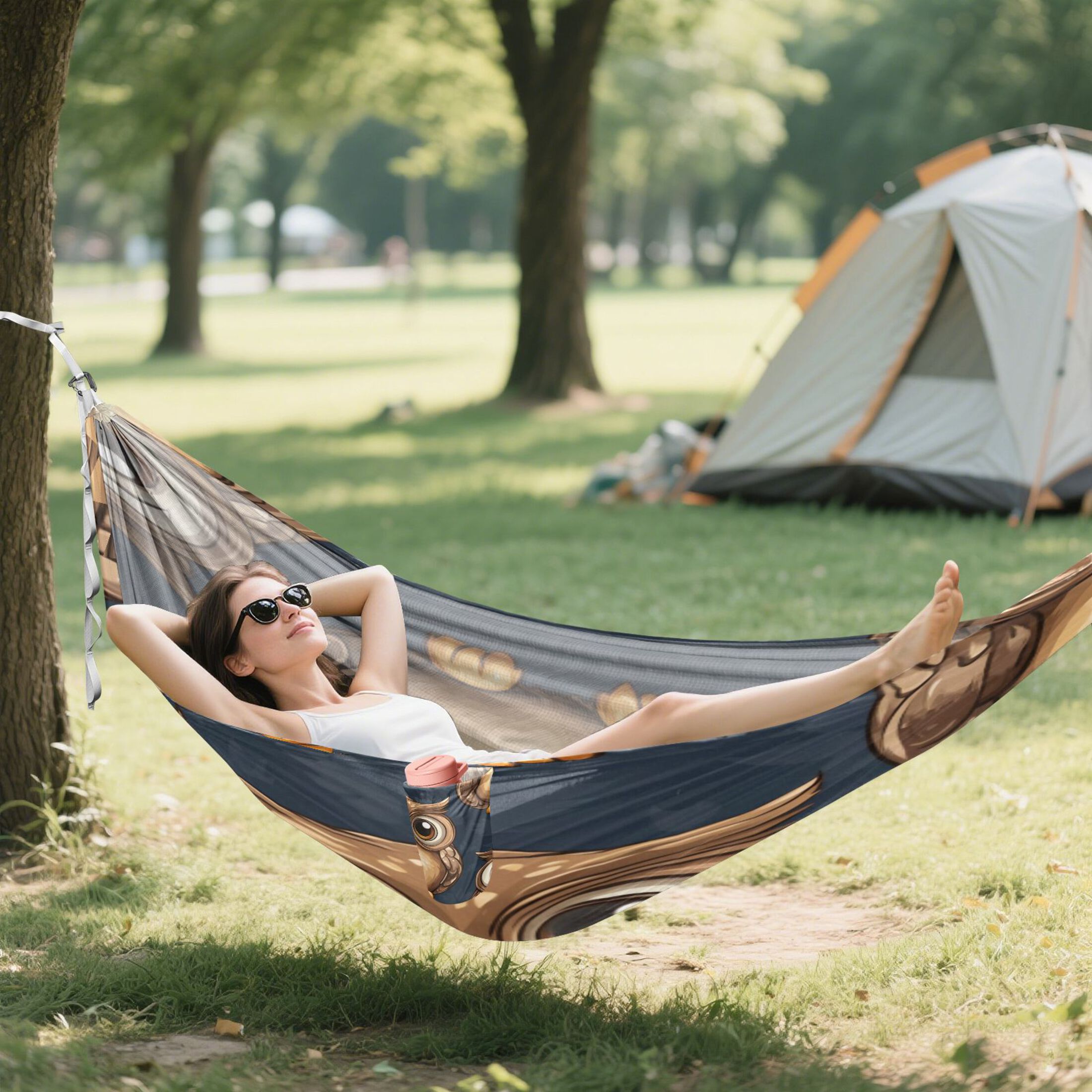 Hammock Camping Hammock Nylon Portable Hammock Travel Camping Hammock Cartoon Owl