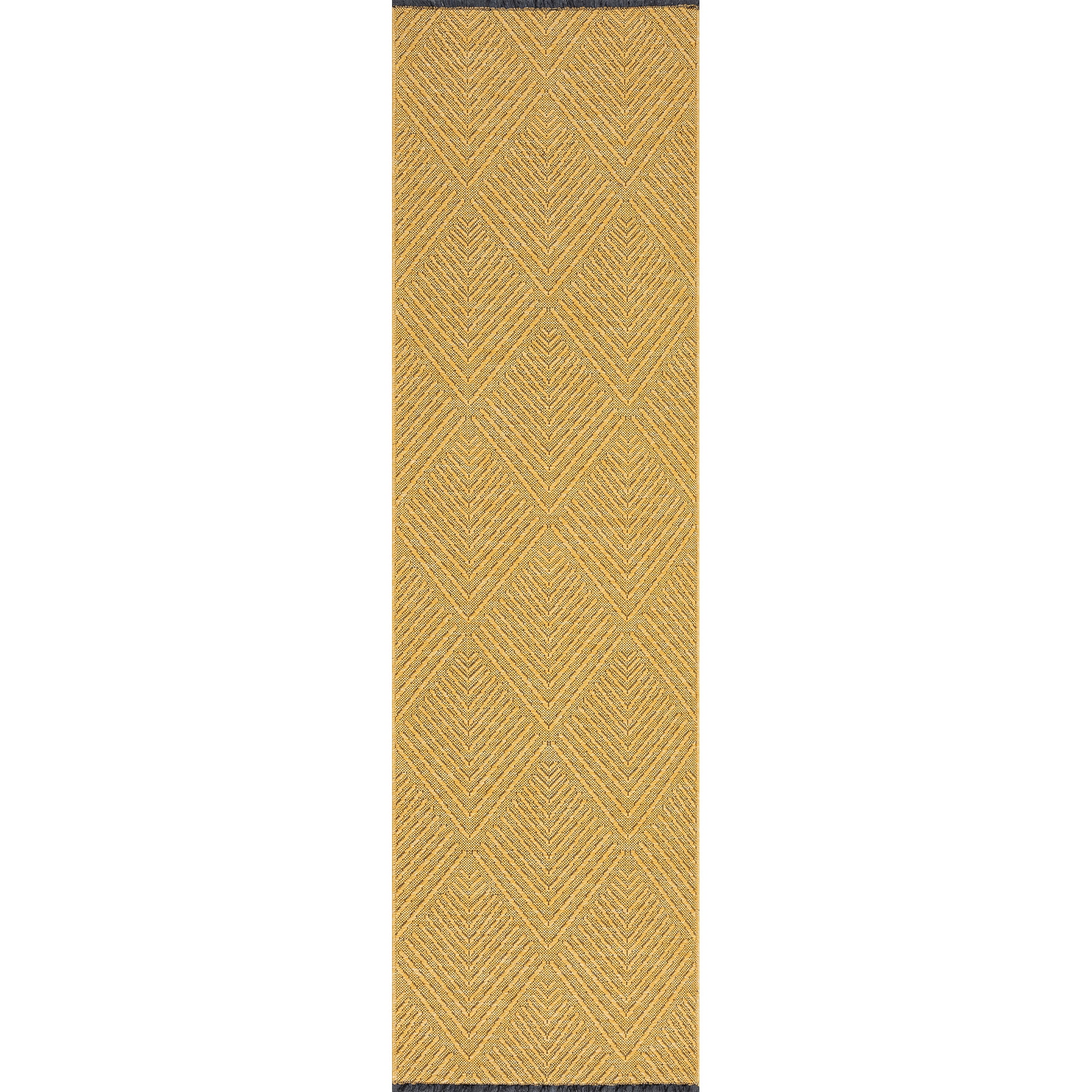 Alma Transitional 2' x 7.7' Gold, Machine Washable Polyester & Cotton Indoor Area Rug