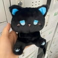 thumbnail image 4 of Stuffed Cat Plush, Weighted Cat Stuffed Animal, Black Cat Stuffed Animal, 12 in Chonky Figure, Blue Accent Detail, Children Play, Soft, 1 Pc, 4 of 8