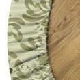 thumbnail image 4 of Ambesonne Vintage Fitted Round Tablecloth, Damask Design Pattern, 45"- 56" Diameter, Maroon Green, 4 of 4