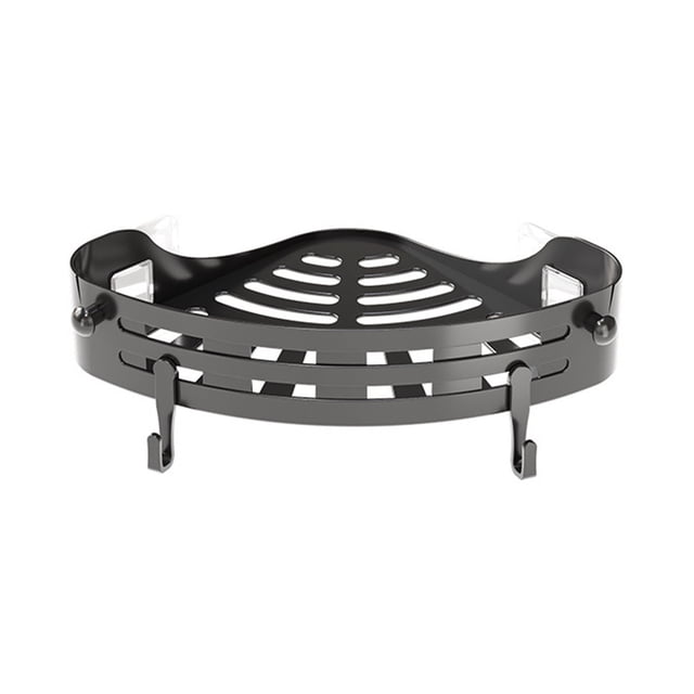 Estante de baño con trípode de plástico, organizador de baño, estante de pared para inodoro con dos ganchos