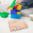 thumbnail image 2 of 100 Uds cubo bloque de construcción rompecabezas juguete bloques de construcción de madera niño apilamiento juguete, 2 of 7