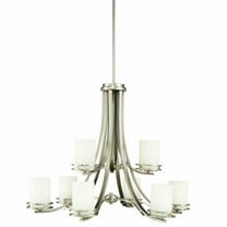 9 Light Two Tier Chandelier With Soft Contemporary Inspirations 25.75 Inches Tall By 33.25 Inches Wide-Brushed Nickel Finish Kichler Lighting 1674Ni