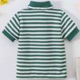 thumbnail image 5 of Kids' Short Sleeve Casual Polo Top Striped Weekend Polo Shirt Youth Collared Top, 5 of 5
