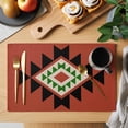thumbnail image 2 of Red Black Green Boho Placemats Set of 8 Farmhouse Vintage Abstract Geometric Place Mats Indoor Wipeable Table Mats Washable Dining Table Placemats for Kitchen Holiday Party Home Decor 13x19 Inch, 2 of 9