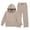 Khaki-a, variant on LRen Girls 2 Piece Tracksuit Set, Zip‑Up Hooded Jacket & Wide Leg Pants Casual Fall Winter Outfit for Girls 5‑14 Years