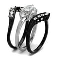 thumbnail image 2 of Womens Black Ring Anillo Para Mujer Stainless Steel Ring with AAA Grade CZ in Clear Adalia, 2 of 4