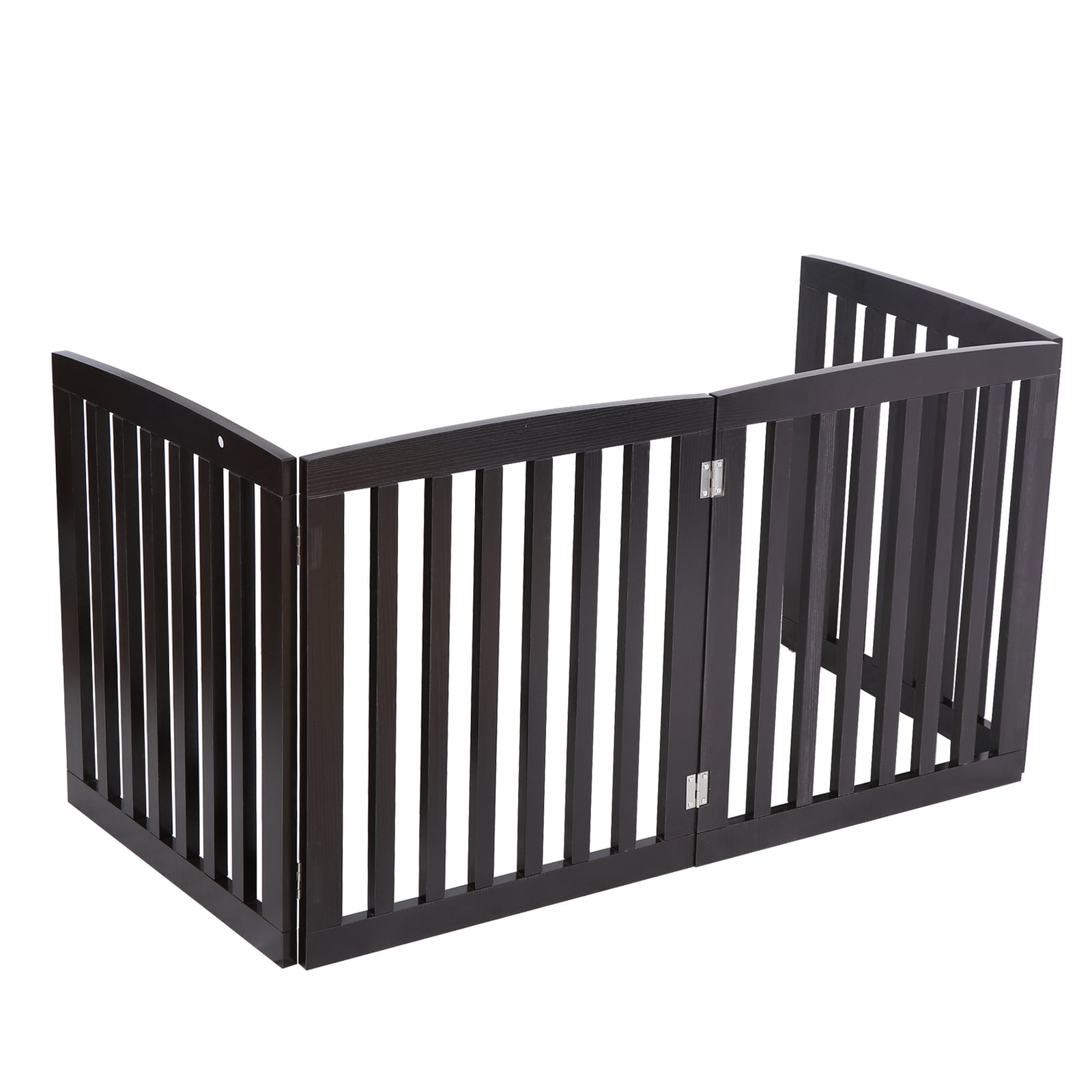 ZYPPP 4 Panels Dog Gate Pet Fence Safety Barrier Freestanding Doorway Coffee Colour