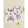 thumbnail image 3 of BemeyourBBs Boho Toddler Girls Summer Dress Bohemia Casual Floral Embroidery Square Neck Sleeveless Dress for Beach Party Cute Clothes, 3 of 9