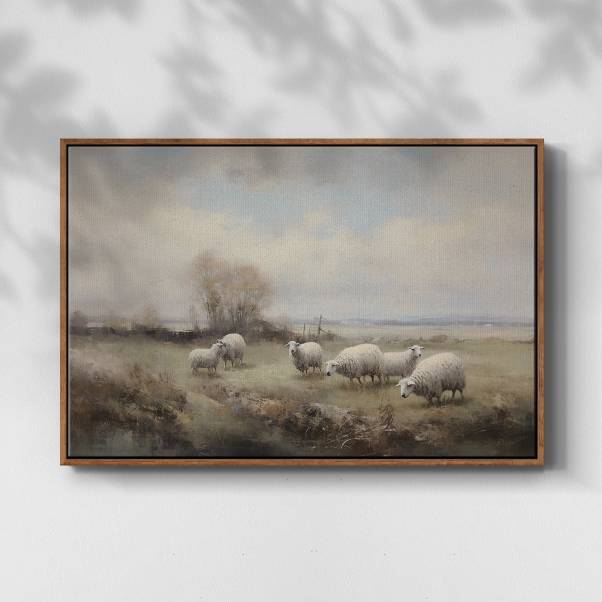 Vintage Landscape-CCLX By Wexford Home Framed in Walnut Wood Gallery Wrapped Canvas 17 in. x 25 in.