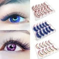 thumbnail image 4 of CNKOO Boc 5 Pairs 3D False Eyelashes Soft Comfortable to Wear Imitation Mink Gradient Color Beauty False Eye Lashes for Performance, 4 of 10