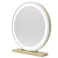 thumbnail image 3 of Impressions Vanity Hollywood Venus Makeup Mirror with LED Bulbs, Round Shape Vanity Dressing Mirror with One Control Button and Power Adapter (Champagne Gold), 3 of 6