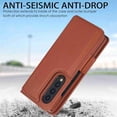 thumbnail image 5 of Dteck for Samsung Galaxy Z Fold 3 Wallet Case with 6 Credit Card Slots and S-Pen Slot,RFID Blocking Multi Card Function Magnetic Clasp Kickstand for Man Women, Brown, 5 of 7