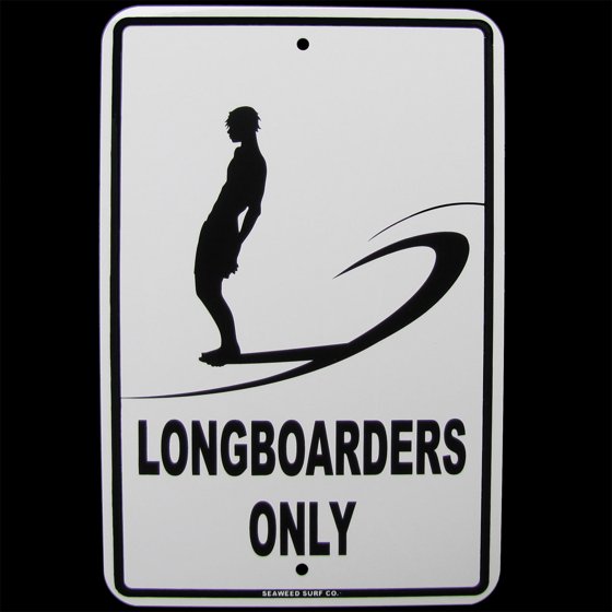Metal Longboarder Only Longboard Sign Beach Bar/Surf Shop Long Board