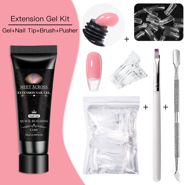 20ml Nail Extension Gel Kit Acrylic White Clear Nude Quick Extension Gel Nail Polish Set Soak Off UV Gel All For Manicure Tools zhangyuxiang LED